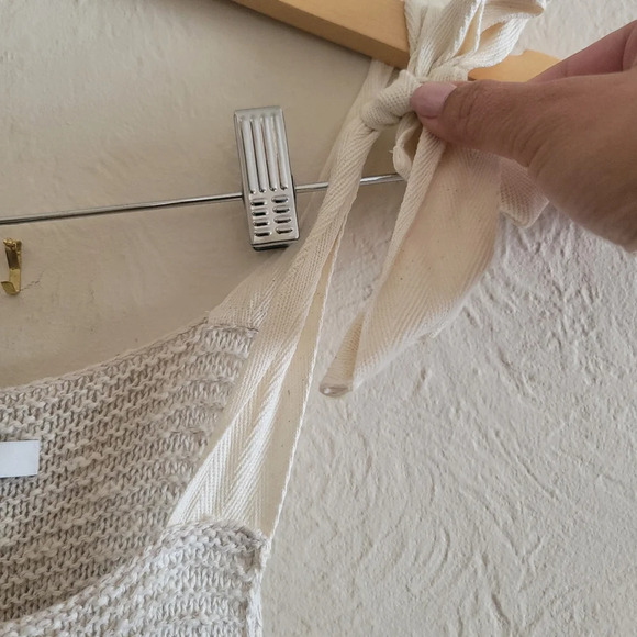 Madewell, Highgate Tie Strap Sweater Tank, Cream/Tan,‎ Size Small - Picture 9 of 9